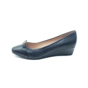 Cole Haan Malta Womens Wedge Pumps Bow Black Leather Size 11 B